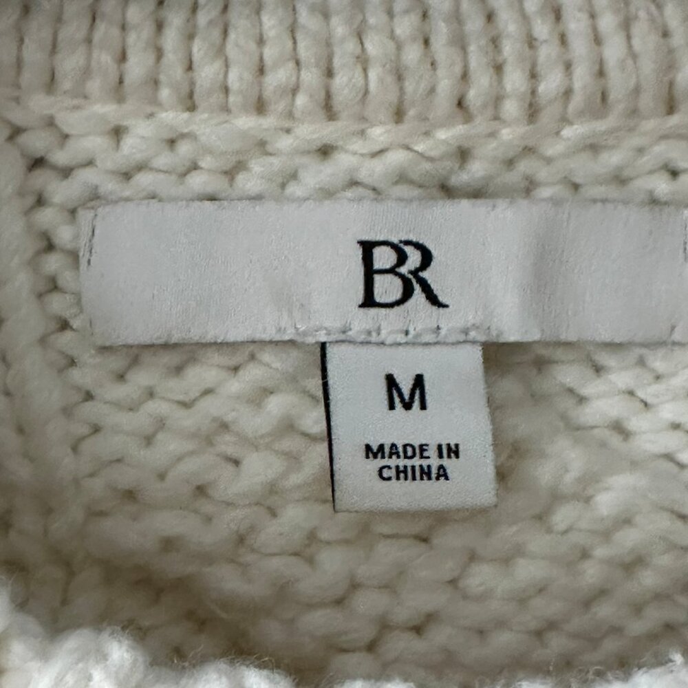 ๐คโจ Classic Banana Republic Cable Knit Sweater | Chunky Cozy White / Ivory โจ๐ค - Picture 3 of 6